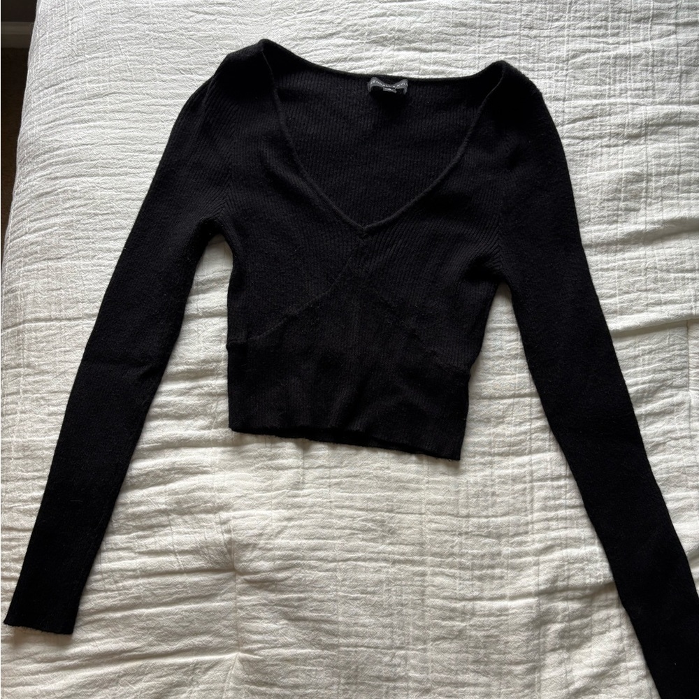 Kendall & Kylie Black Knit Top